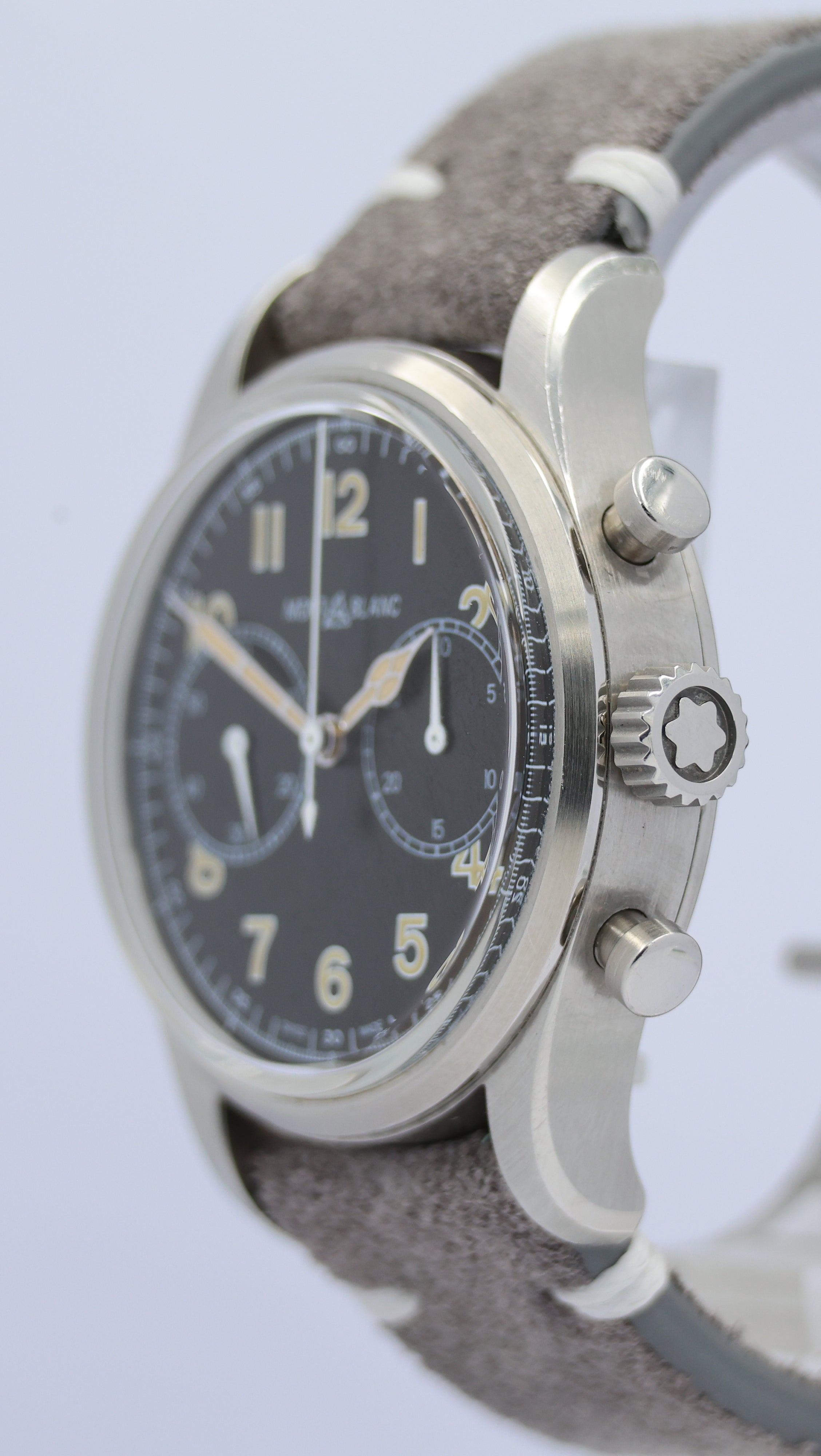 Montblanc 1858 Automatic Men's Watch Chronograph 117835 Box + above papers