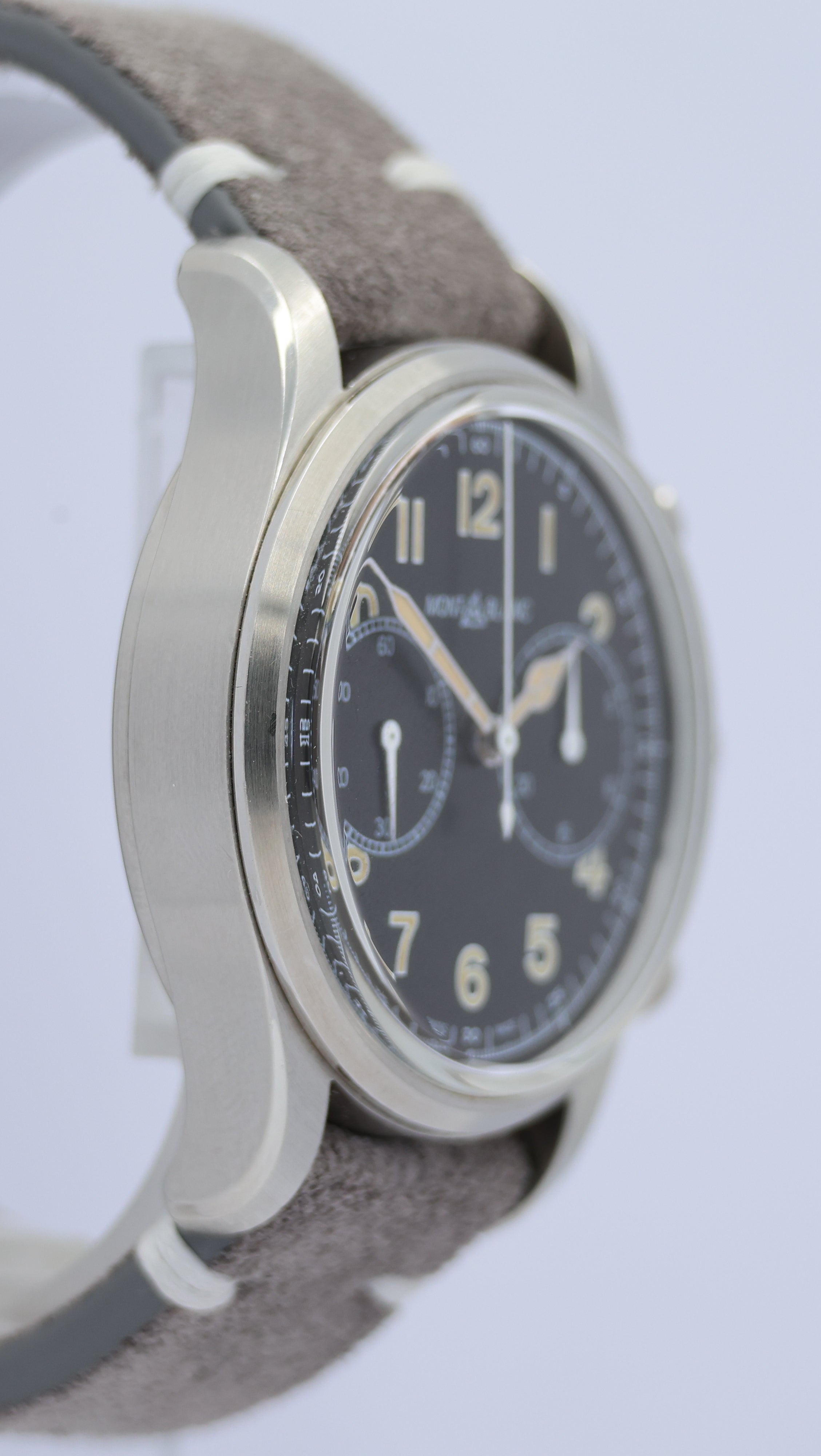 Montblanc 1858 Automatic Men's Watch Chronograph 117835 Box + above papers
