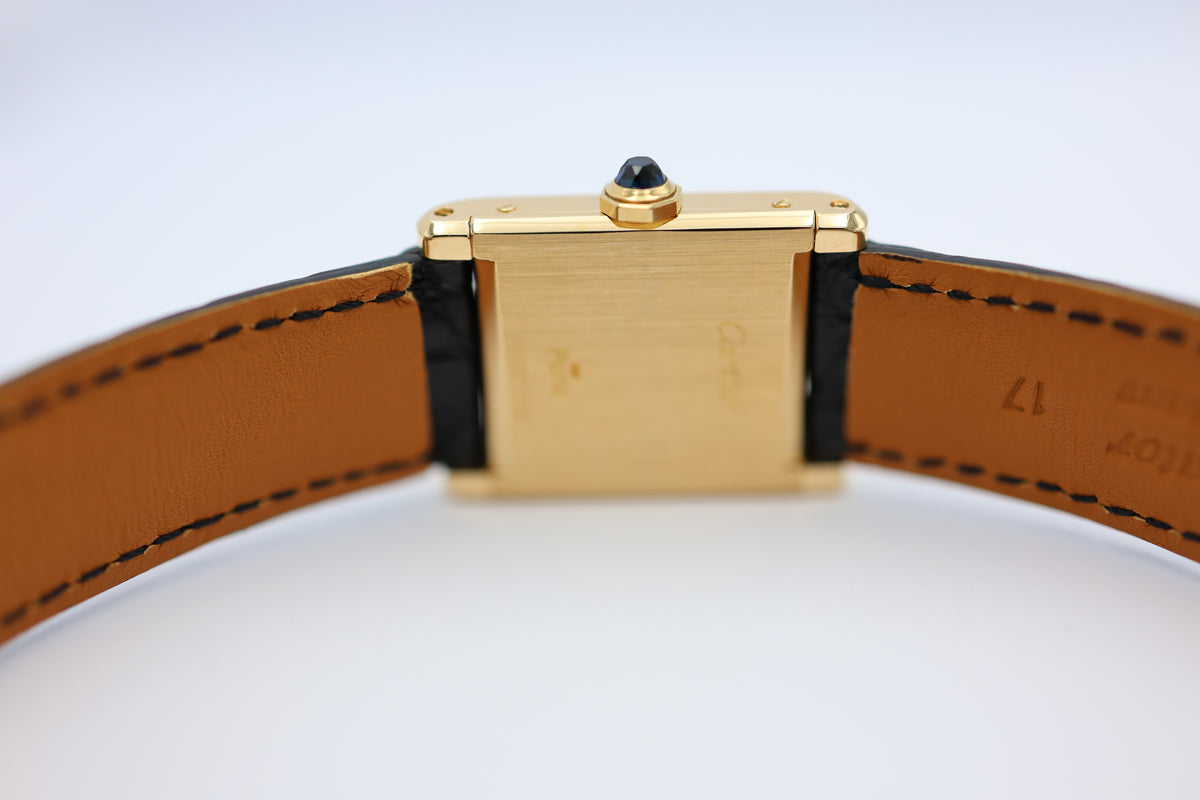Cartier Tank Normale Paris Blatt 18k Gold Handaufzug 78092 - Detailansicht 9