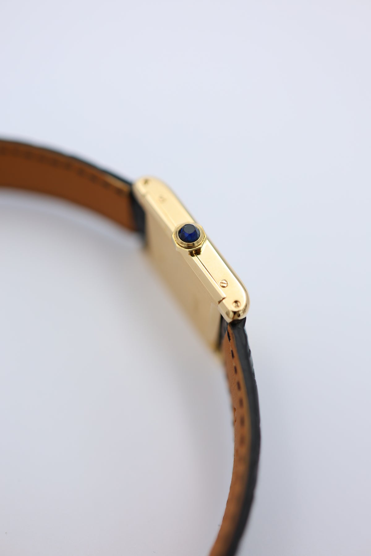 Cartier Tank Normale Paris Blatt 18k Gold Handaufzug 78092 - Detailansicht 12