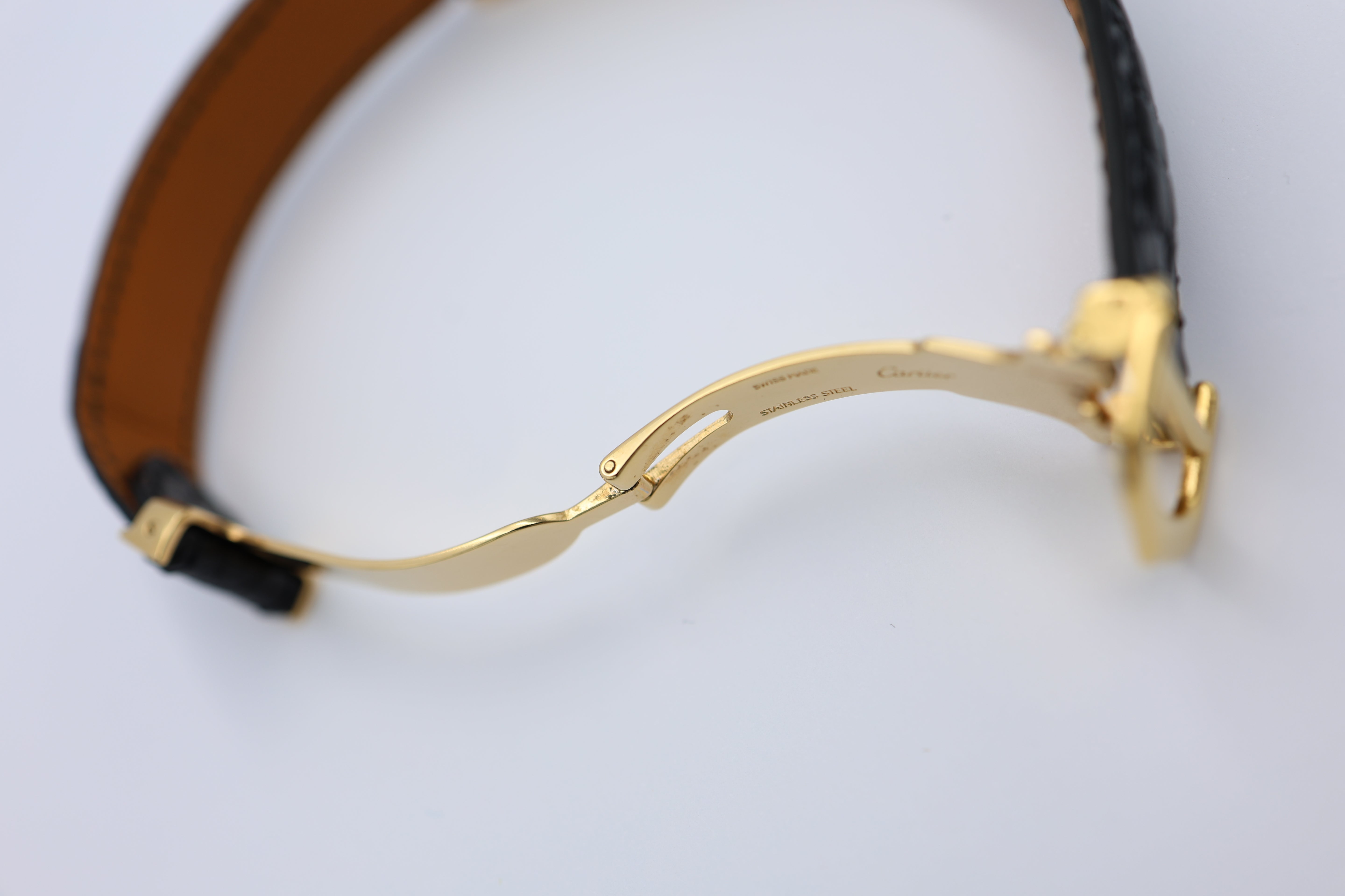 Cartier Tank Normale Paris Blatt 18k Gold Quarz 78092 - Detailansicht 14