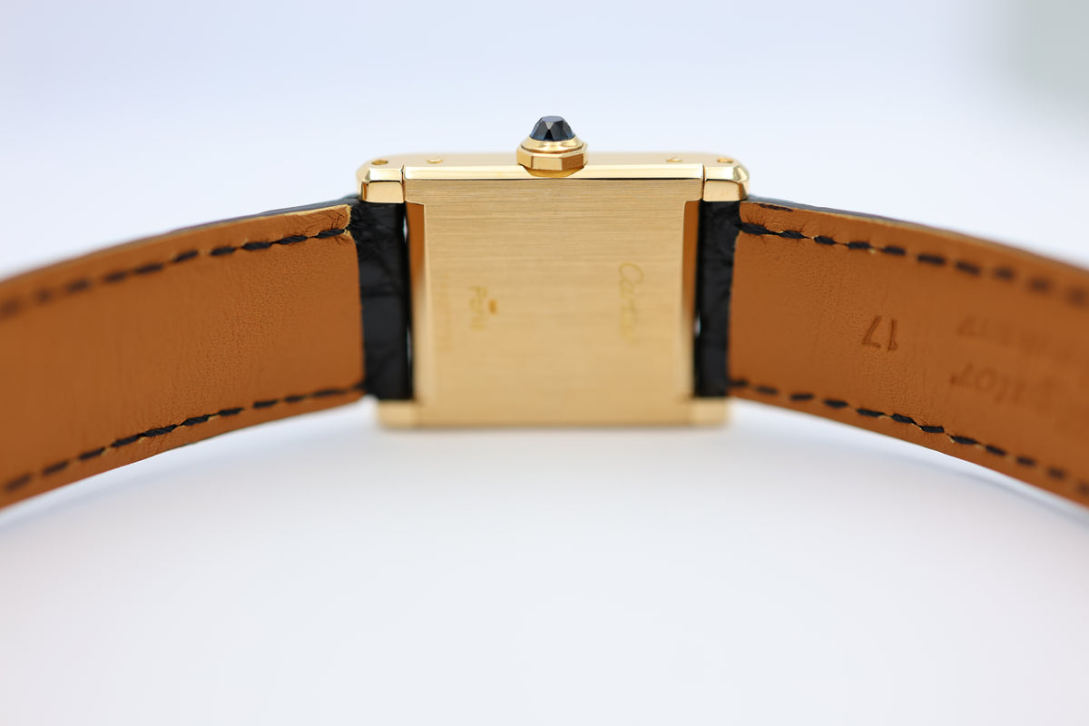 Cartier Tank Normale Paris Blatt 18k Gold Handaufzug 78092 - Detailansicht 15