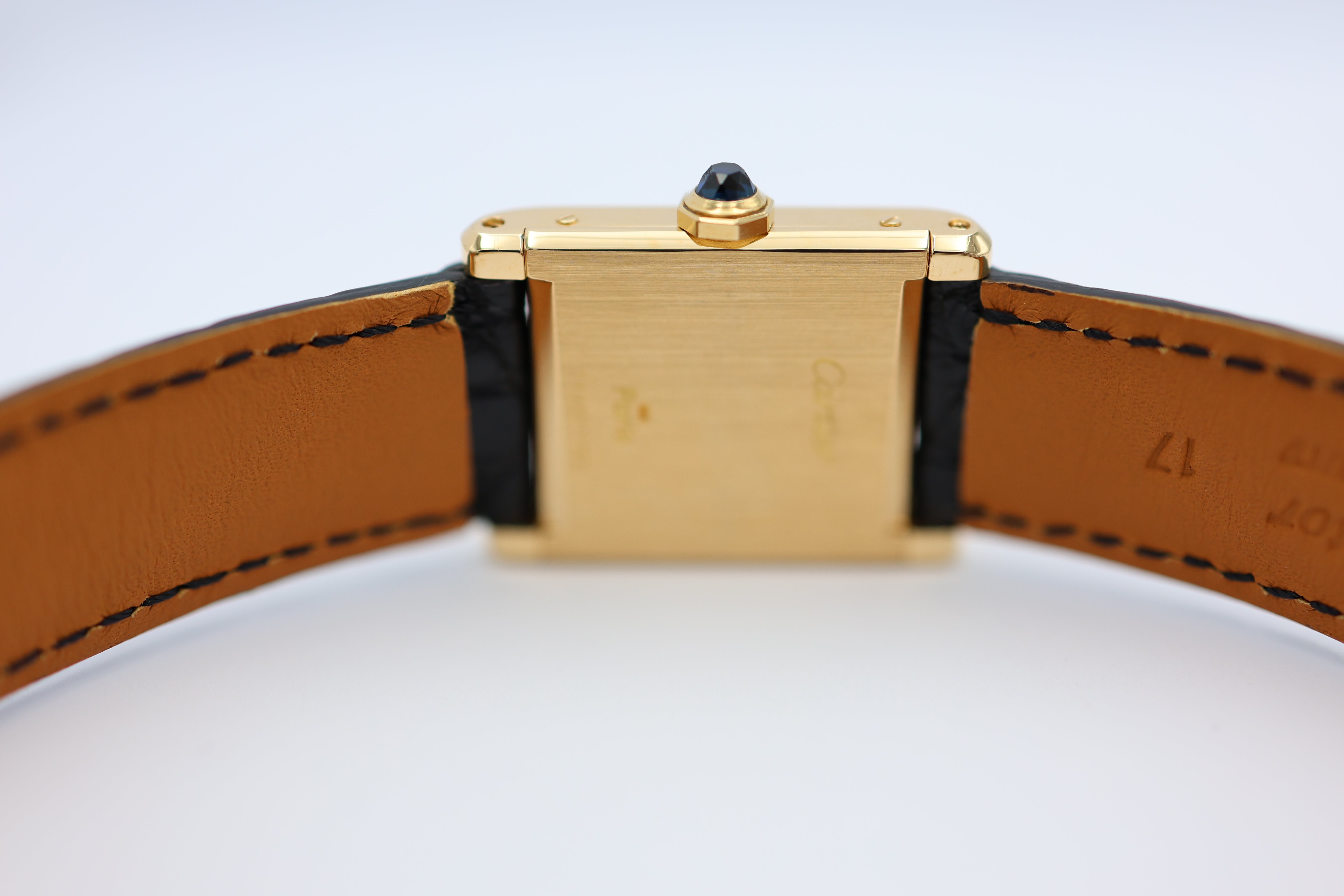 Cartier Tank Normale Paris Blatt 18k Gold Quarz 78092 - Detailansicht 21