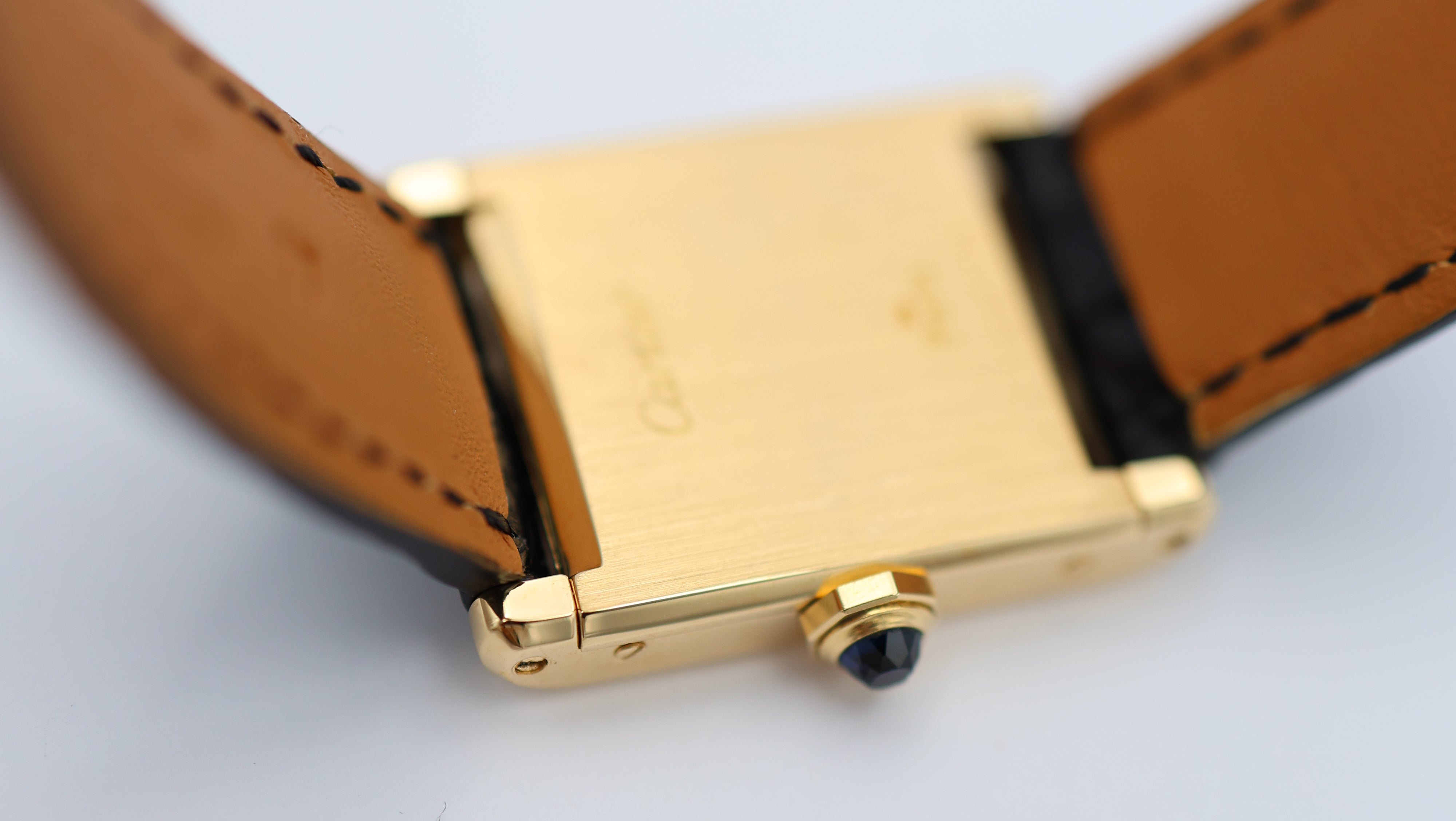 Cartier Tank Normale Paris Blatt 18k Gold Quarz 78092 - Detailansicht 22