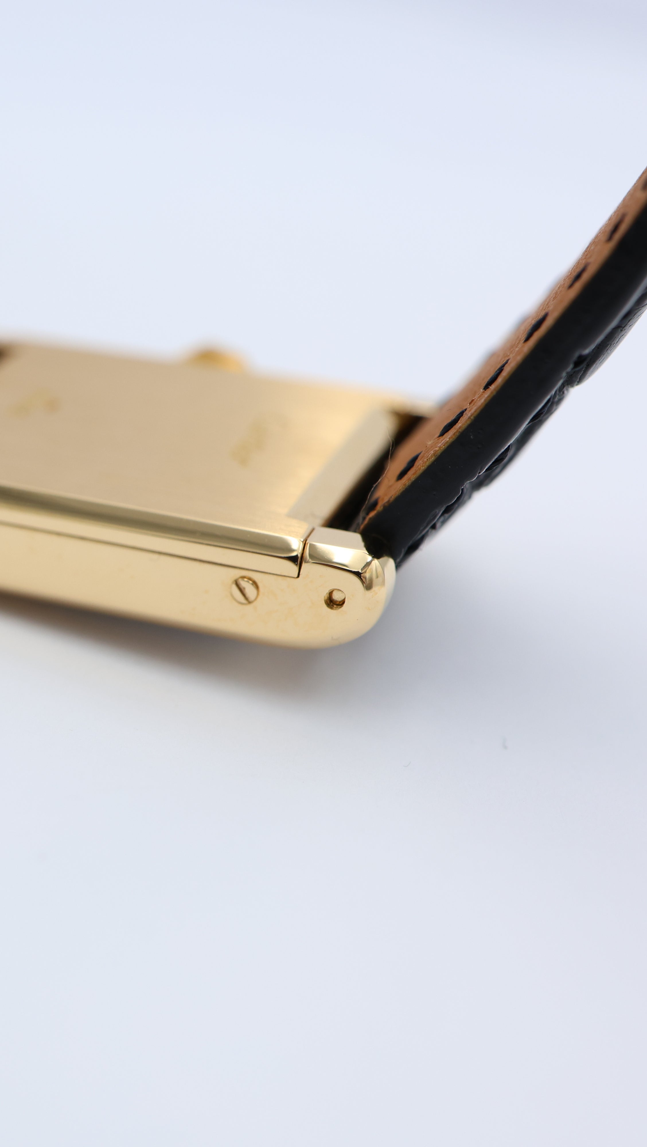 Cartier Tank Normale Paris Blatt 18k Gold Quarz 78092 - Detailansicht 23