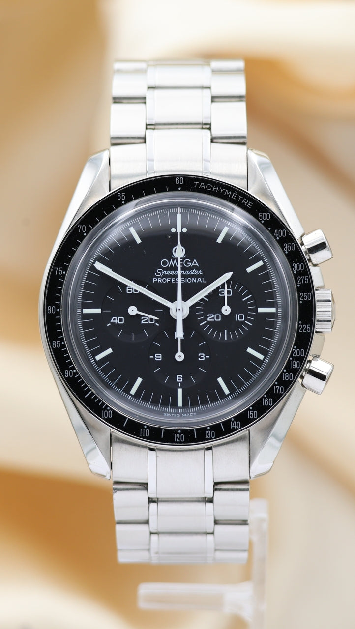 Omega Speedmaster Professional Moonwatch 42mm Handaufzug Herrenuhr 35705000 Box + og. Papiere
