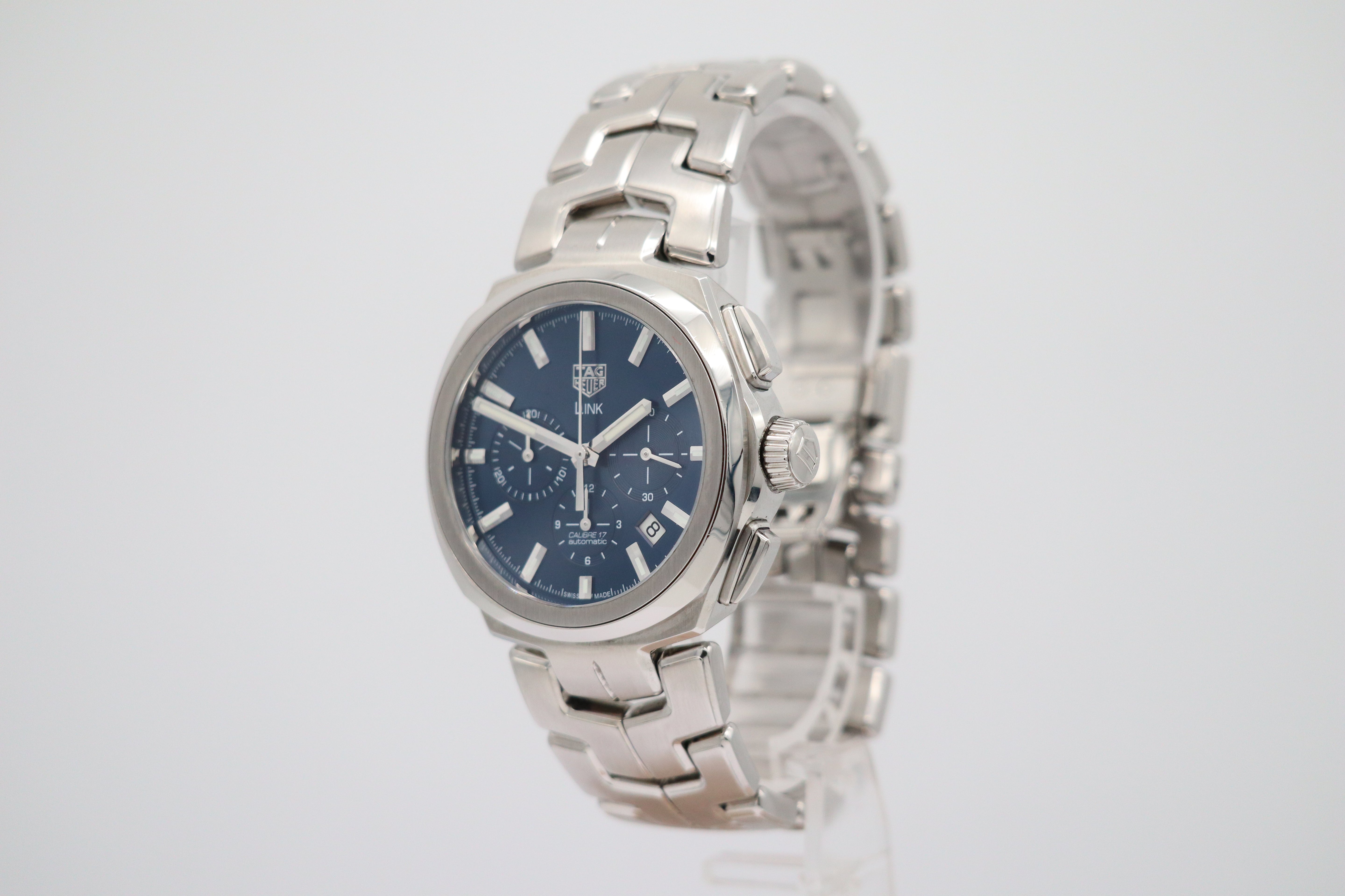 Tag Heuer Link Chronograph Automatic Men's Watch Blue CBC2112 Box