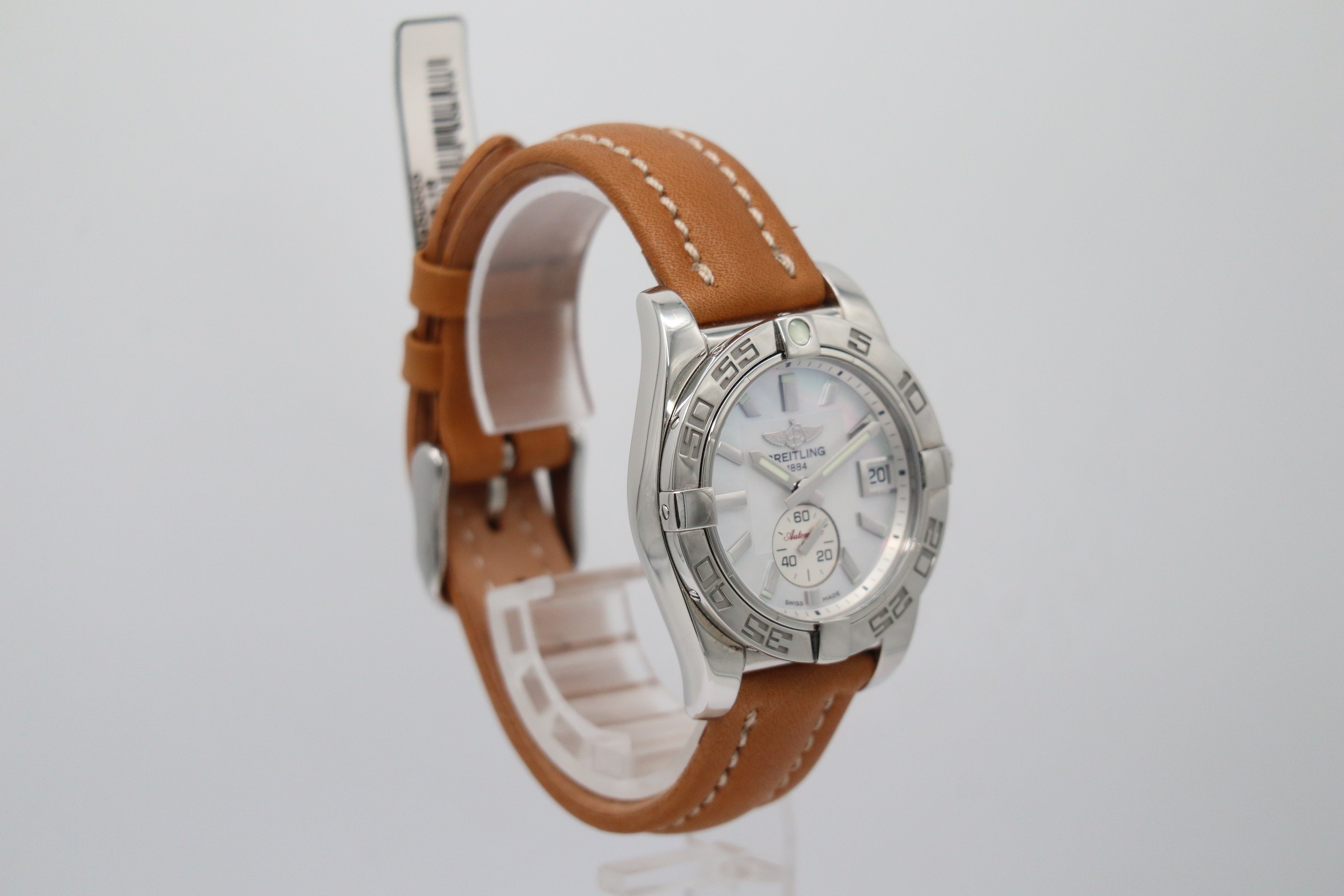 Breitling Galactic 36 Automatic Mother of Pearl A37330 Box + above papers