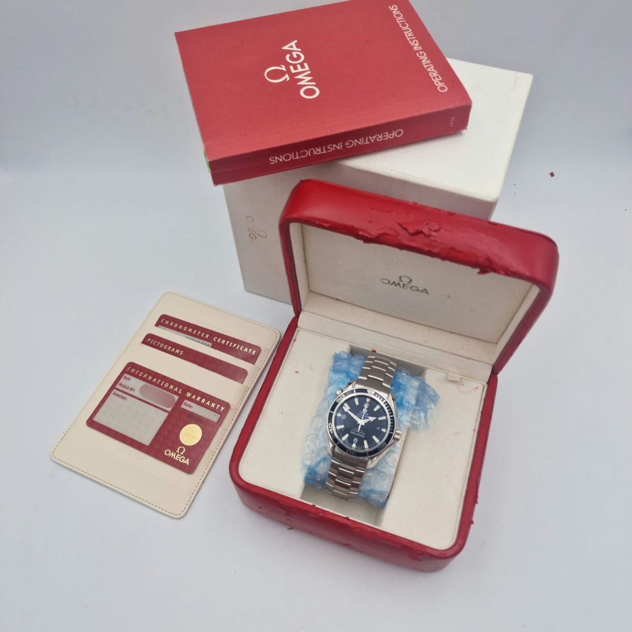 Omega Seamaster Planet Ocean 42mm Automatik Herrenuhr 22015000 Box + og. Papiere