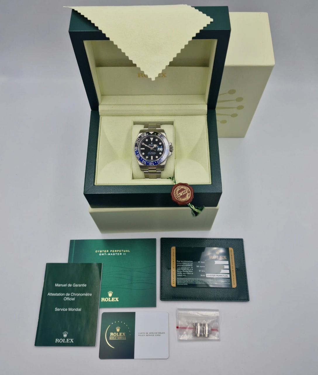 Rolex GMT-Master II "Batman" Automatik 40mm mit frischem Service 116710BLNR - Papiere und oder Lieferumfang