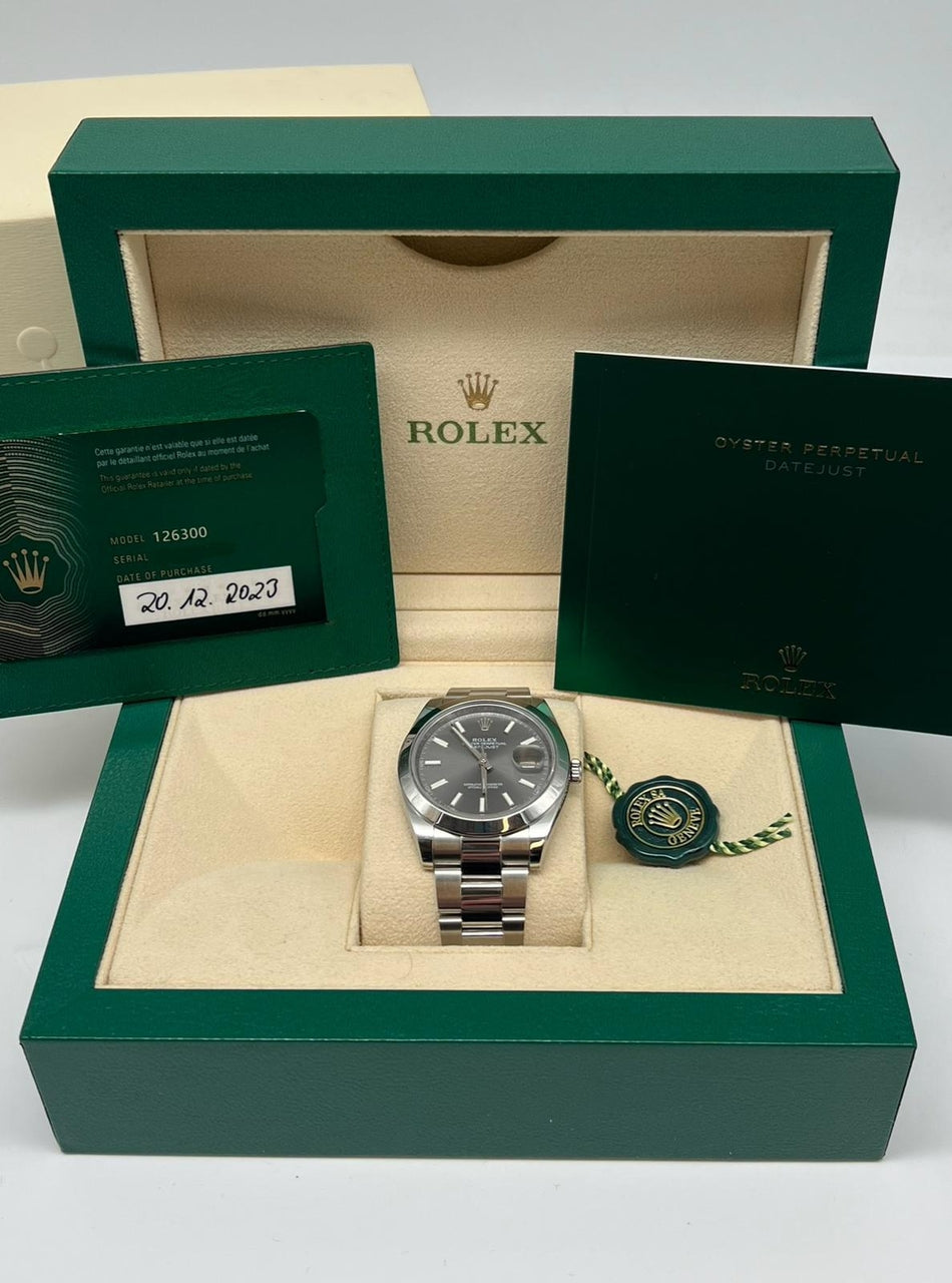 Rolex Datejust 41 Automatik Herrenuhr Grau 126300 - Papers and documentation