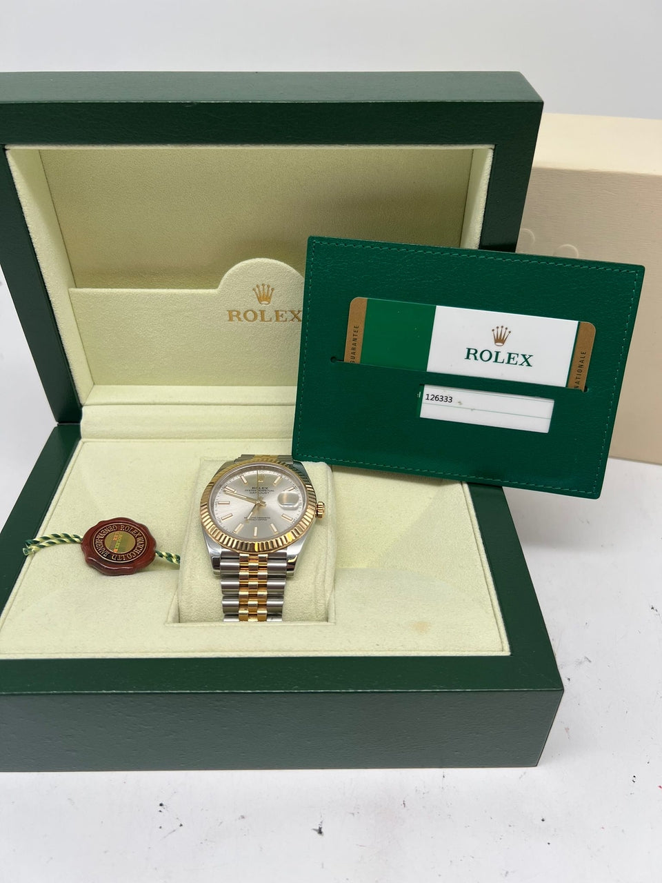 Rolex Datejust Automatik Herrenuhr Stahl/Gold 41mm 126333 - Papiere und oder Lieferumfang