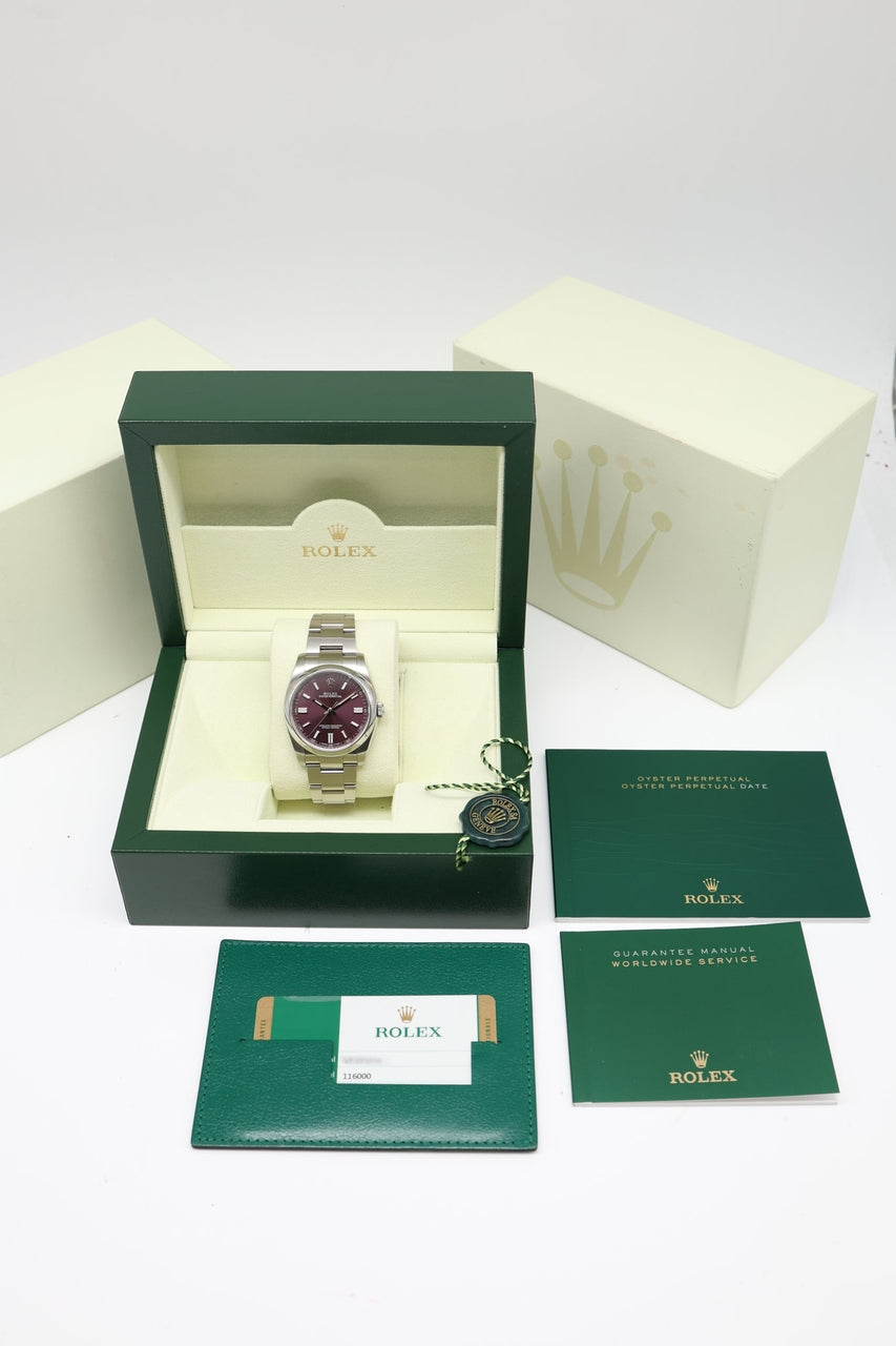 Rolex Oyster Perpetual 36 Automatik,,Red Grape" 116000 - Papiere und oder Lieferumfang