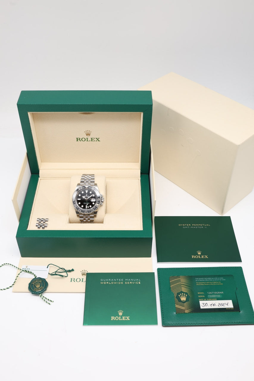 Rolex GMT Master II 'Bruce Wayne' 40mm Automatik 126710GRNR - Papiere und oder Lieferumfang