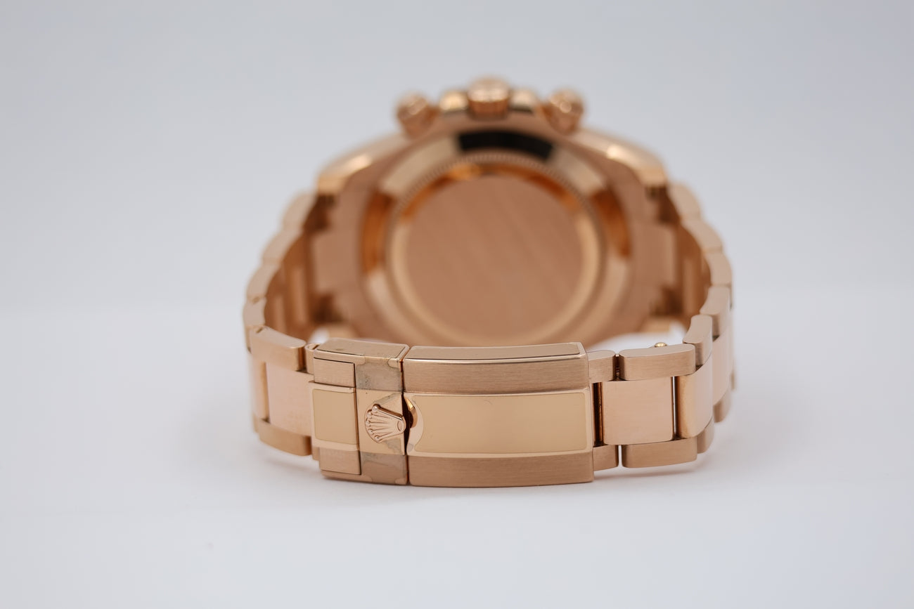 Rolex Daytona Roségold Sundust Baguette-Dial Ungetragen 116505 Box + og. Papiere