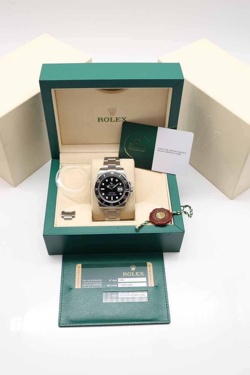 Rolex Submariner Date 40mm Automatik LC100 116610LN - Papiere und oder Lieferumfang