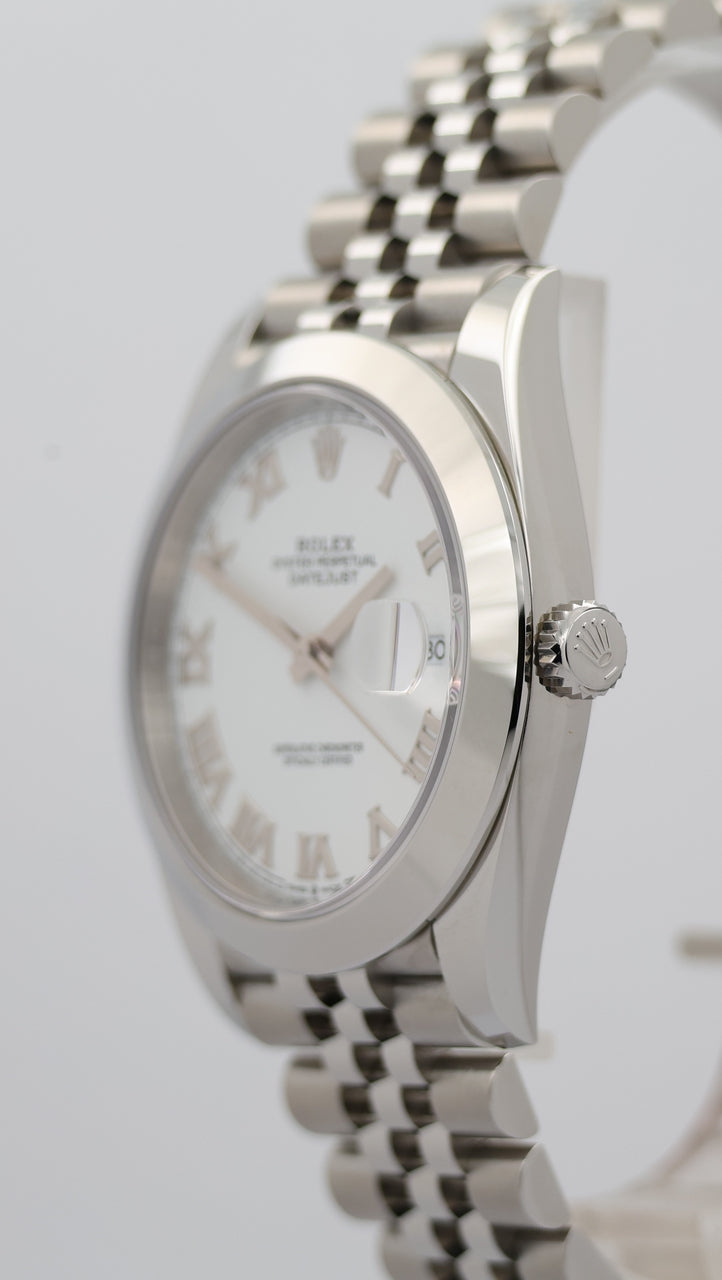 Rolex Datejust Automatik Herrenuhr 41mm Weiß 126300 - Detailansicht 7