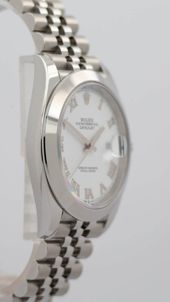 Rolex Datejust Automatik Herrenuhr 41mm Weiß 126300 - Detailansicht 8