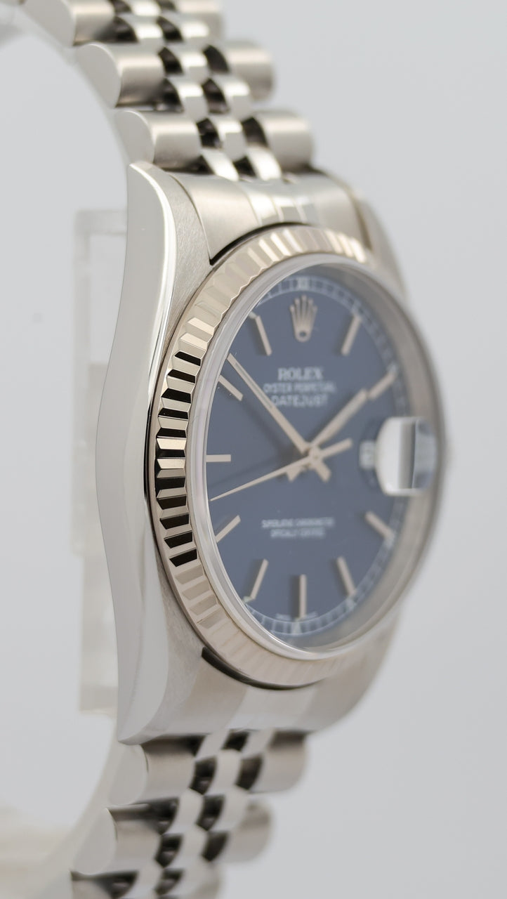 Rolex Datejust Automatik Herrenuhr Blau 36mm 16234 - Detailansicht 8