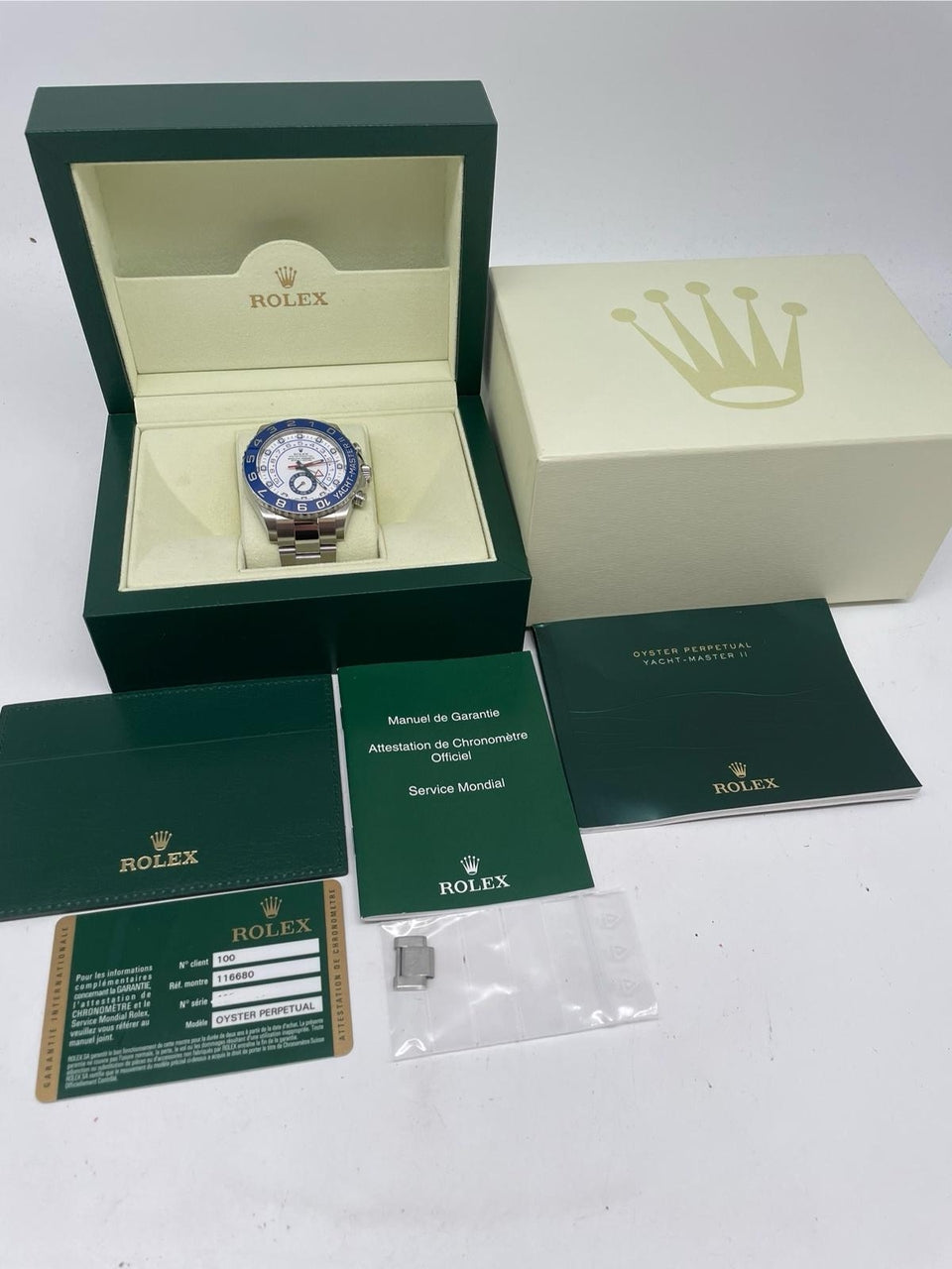 Rolex Rolex Yacht-Master II Automatik Herrenuhr Stahl 44mm 116680 - Papiere und oder Lieferumfang
