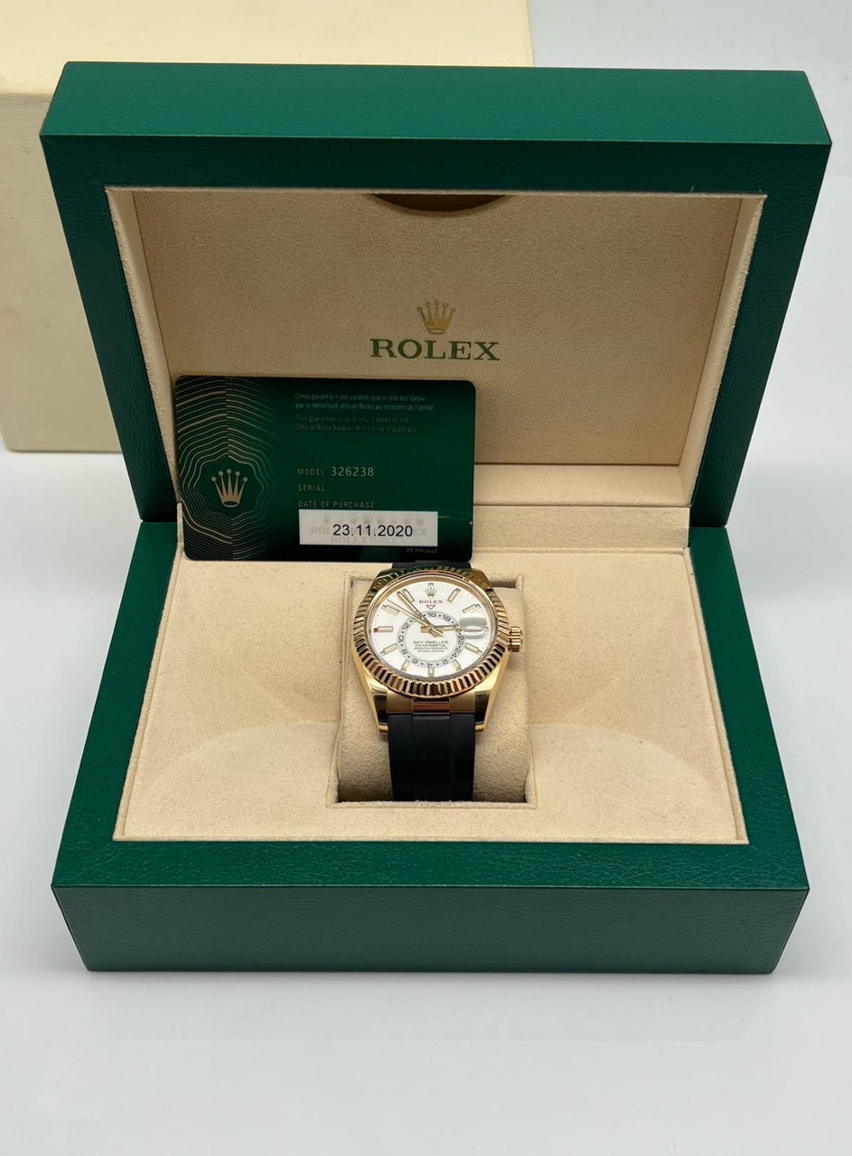 Rolex Sky-Dweller Automatik Herrenuhr Oysterflex 42mm 326238 - Papiere und oder Lieferumfang