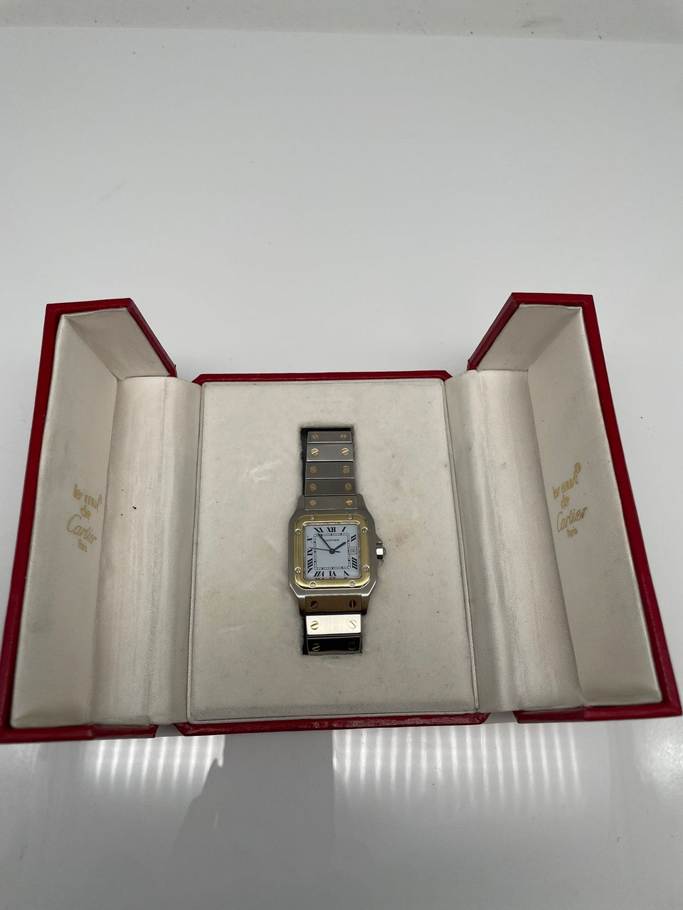 Cartier Santos Stahl Gold Weiß Automatik 2961 - Papiere und oder Lieferumfang