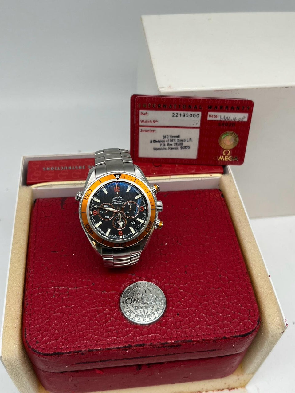 Omega Seamaster Planet Ocean Automatik 45mm 22185000 - Papiere und oder Lieferumfang