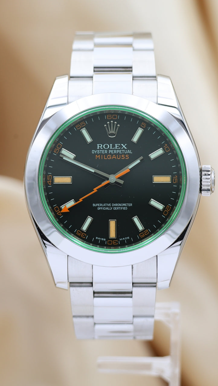 Rolex Milgauss Automatik Herrenuhr Schwarz 116400GV - Thumbnail