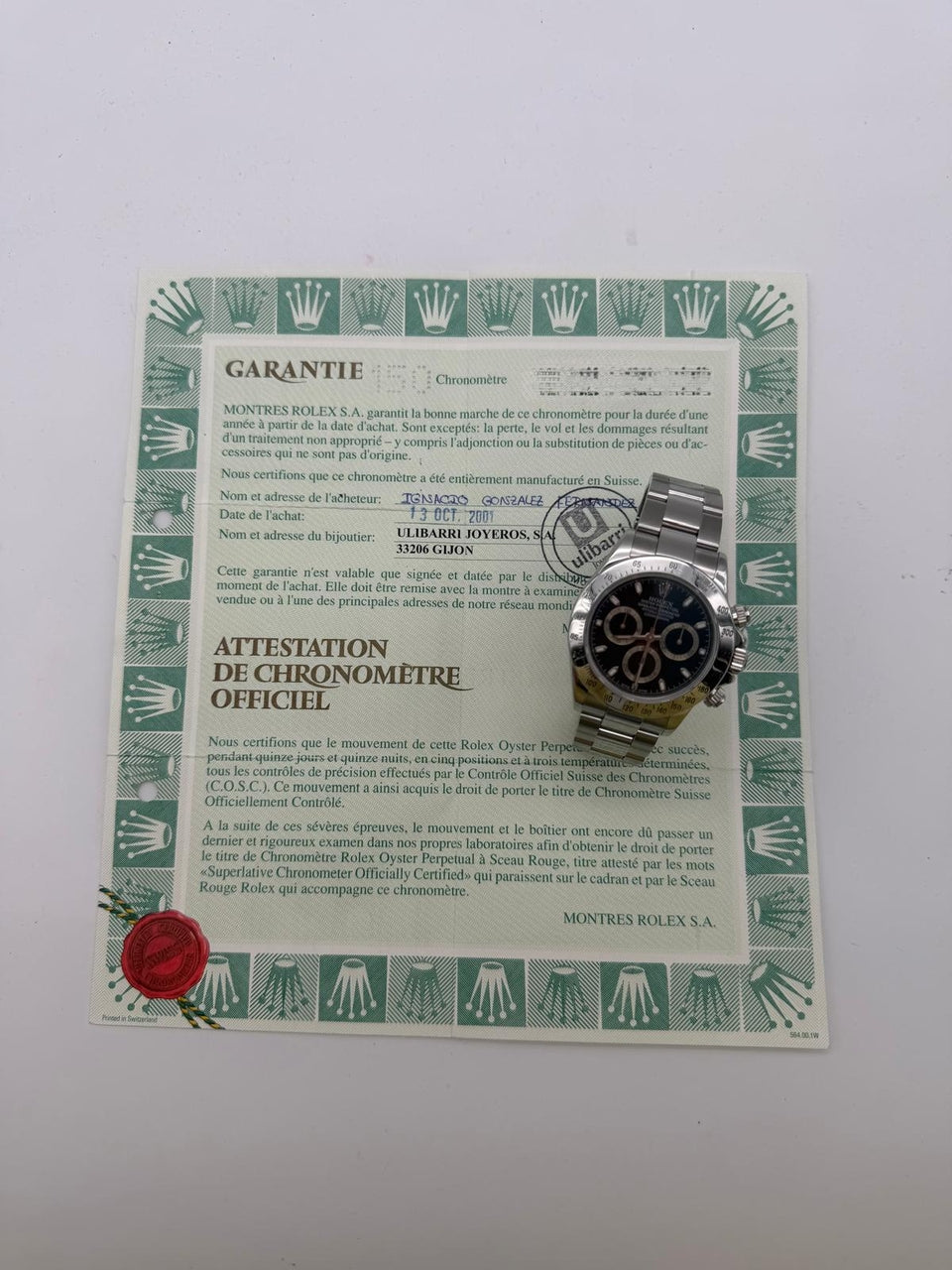 Rolex Daytona 40mm Automatik 116520 - Papiere und oder Lieferumfang