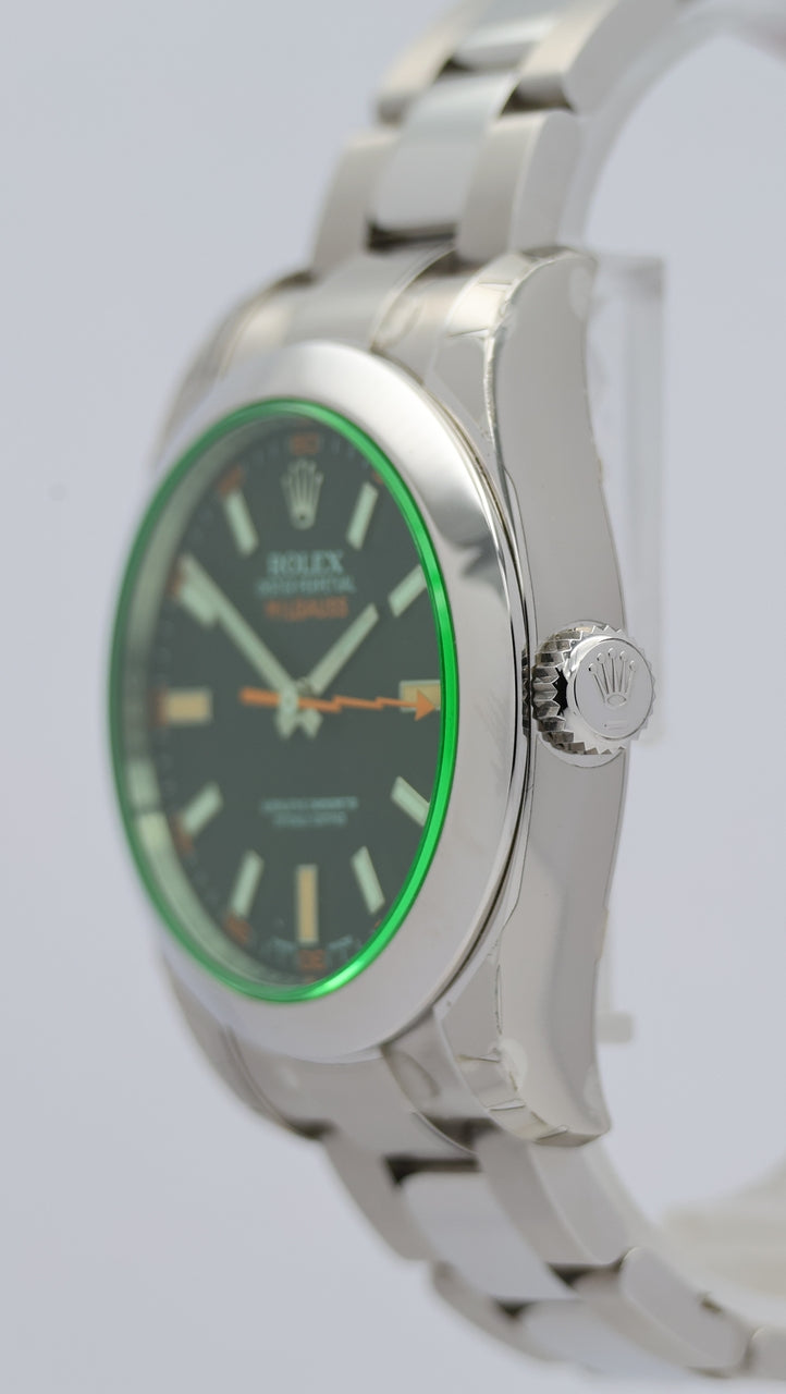 Rolex Milgauss Automatik Ungetragen + Verklebt NOS 116400GV Box + og. Papiere