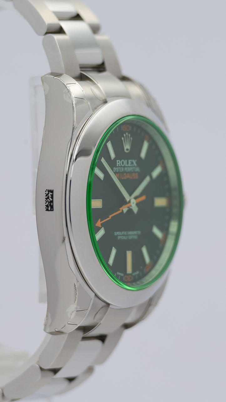 Rolex Milgauss Automatik Ungetragen + Verklebt NOS 116400GV Box + og. Papiere