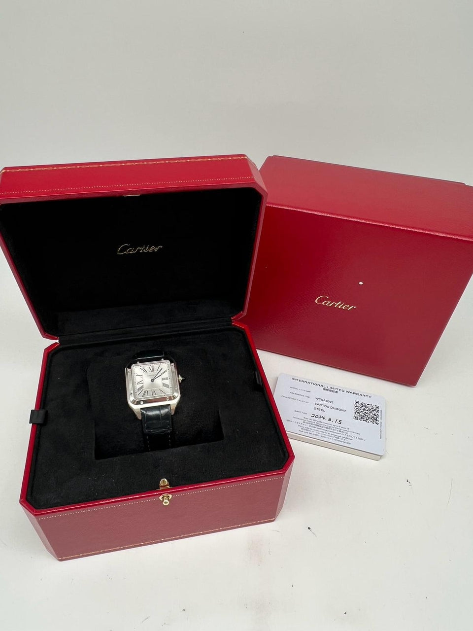 Cartier Santos Dumont 31,4 x 43,5 mm Quarz WSSA0022 Box + og. Papiere