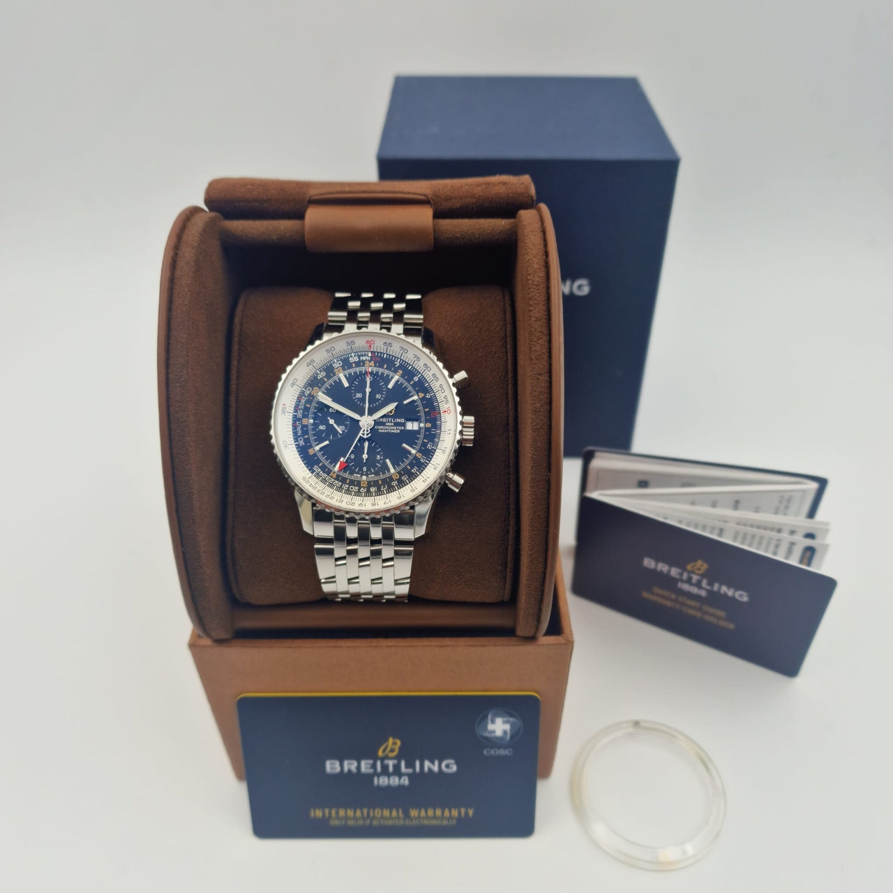 Breitling Navitimer World Automatik Herrenuhr 46mm A24322 - Papiere und oder Lieferumfang