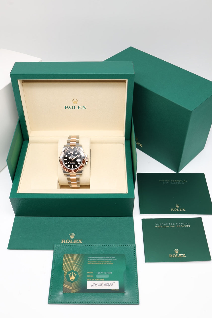 Rolex GMT-Master II 'Root Beer' 40mm LC100 ungetragen aus 2025 126711CHNR - Papiere und oder Lieferumfang