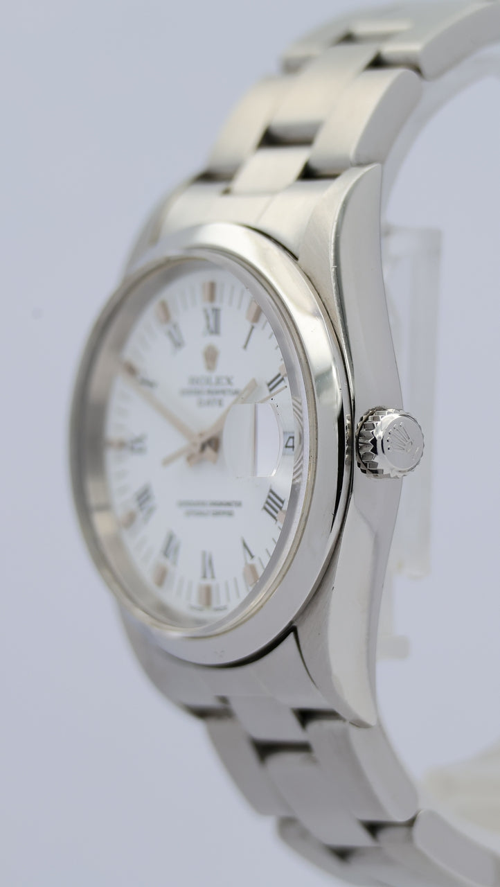 Rolex Oyster Perpetual Date Weiß 34mm 15200