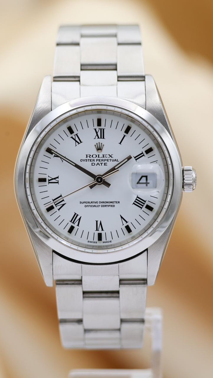 Rolex Oyster Perpetual Date Weiß 34mm 15200