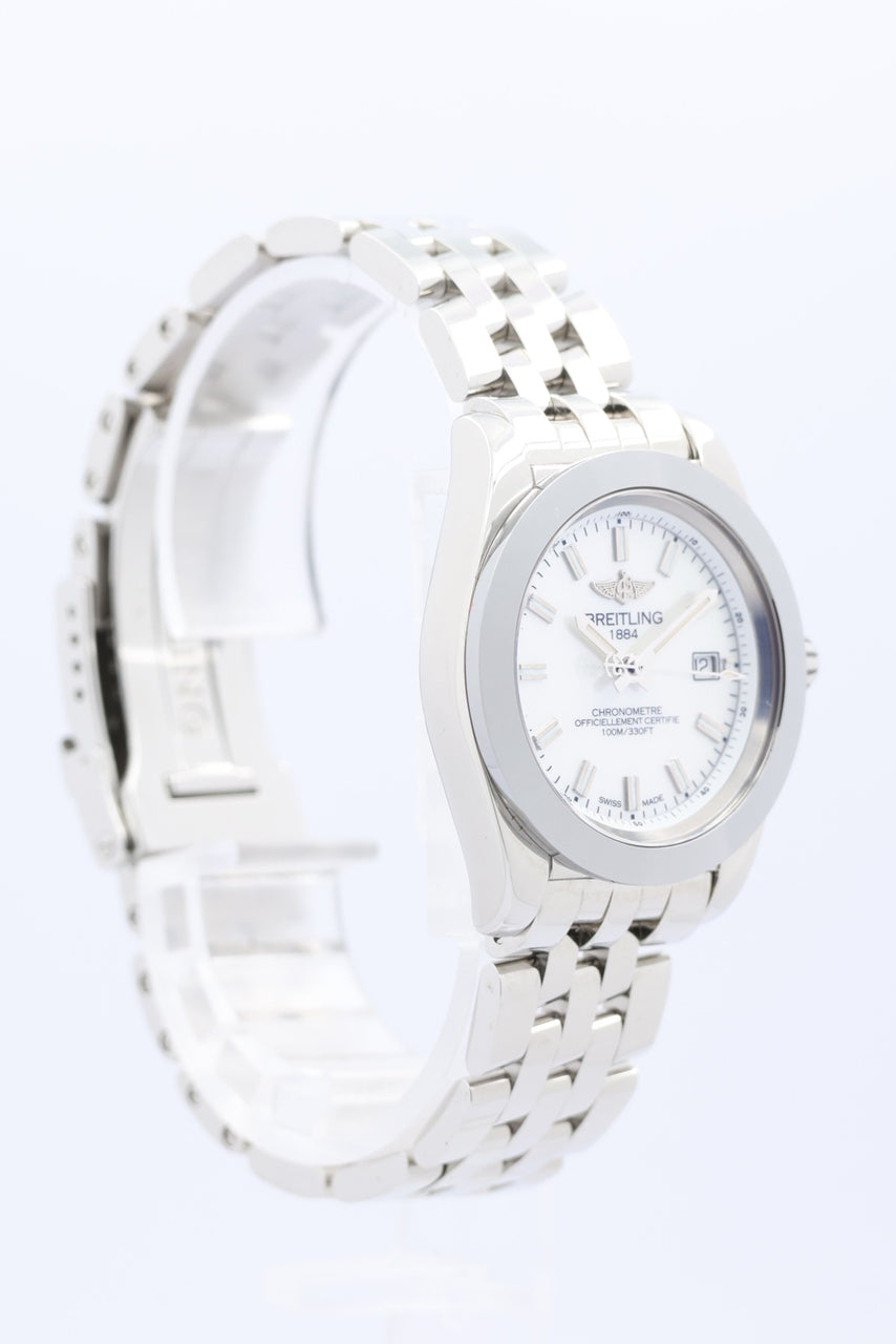 Breitling Galactic 32 Sleek Perlmutt Blatt Quarz A71330 - Detailansicht 2