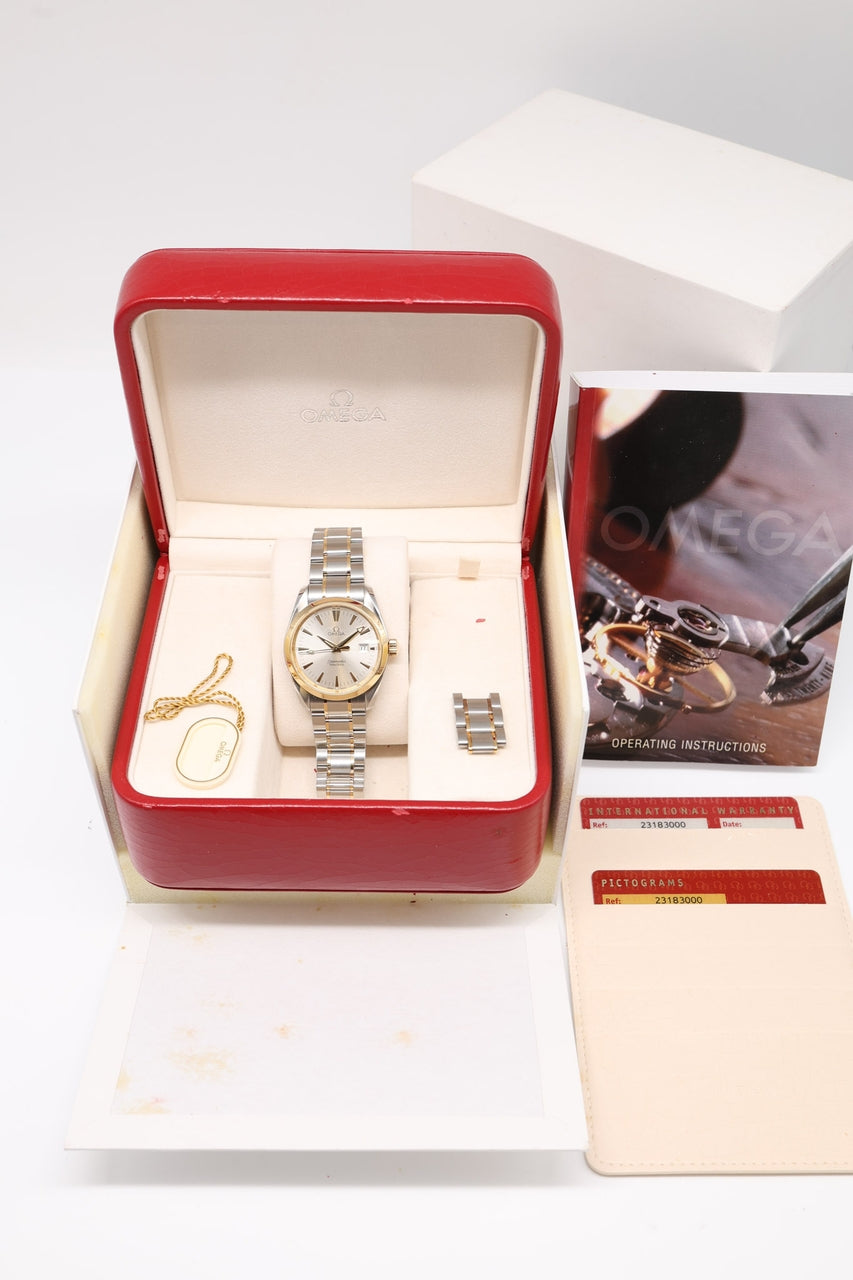 Omega Seamaster Aqua Terra Gold/Stahl 36mm Quarz 23183000 - Papiere und oder Lieferumfang