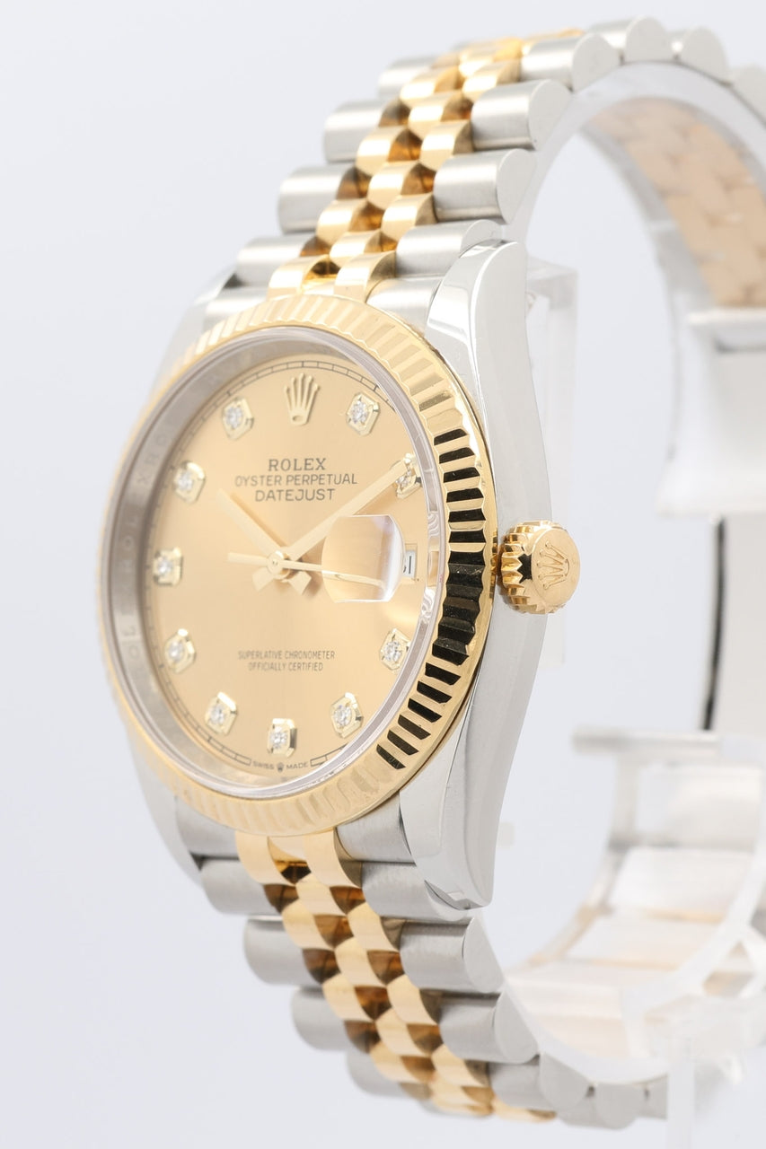 Rolex Datejust 36 Automatik Stahl/Gold Diamond 126234 - Detailansicht 2