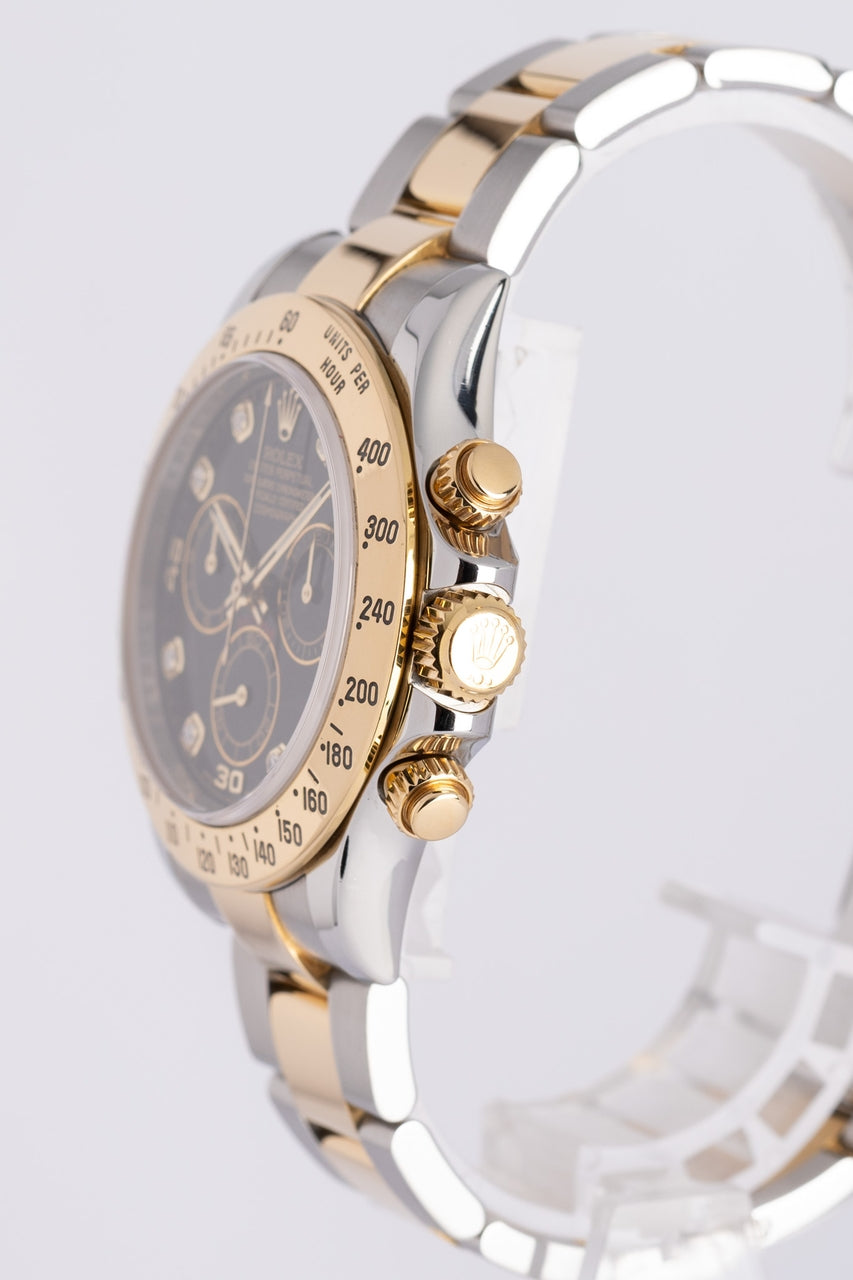 Rolex Daytona Gold/Stahl "Diamond Dial" Automatik Schwarz 116523 - Detailansicht 2