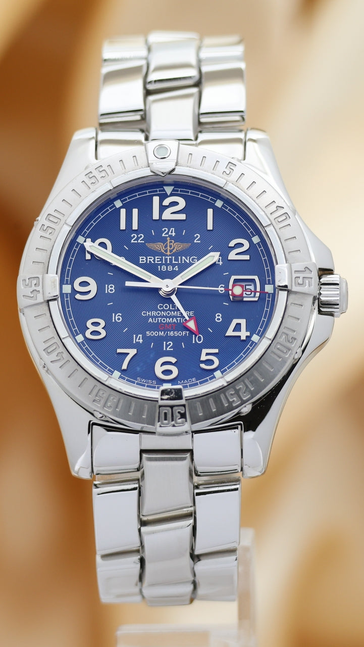 Breitling Colt GMT Automatik Herrenuhr Blau A32350 - Thumbnail
