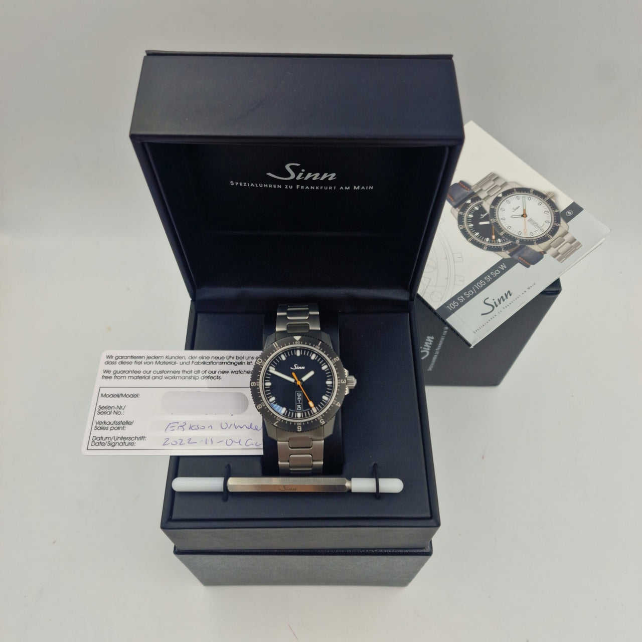 Sinn ST SA Automatik Herrenuhr 105 - Papiere und oder Lieferumfang