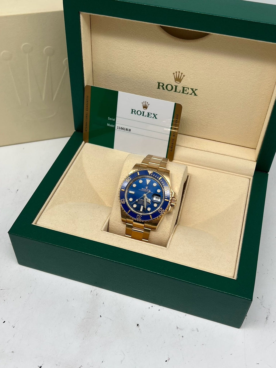 Rolex Submariner Date 18K Gelbgold Automatik 116618LB - Papers and documentation