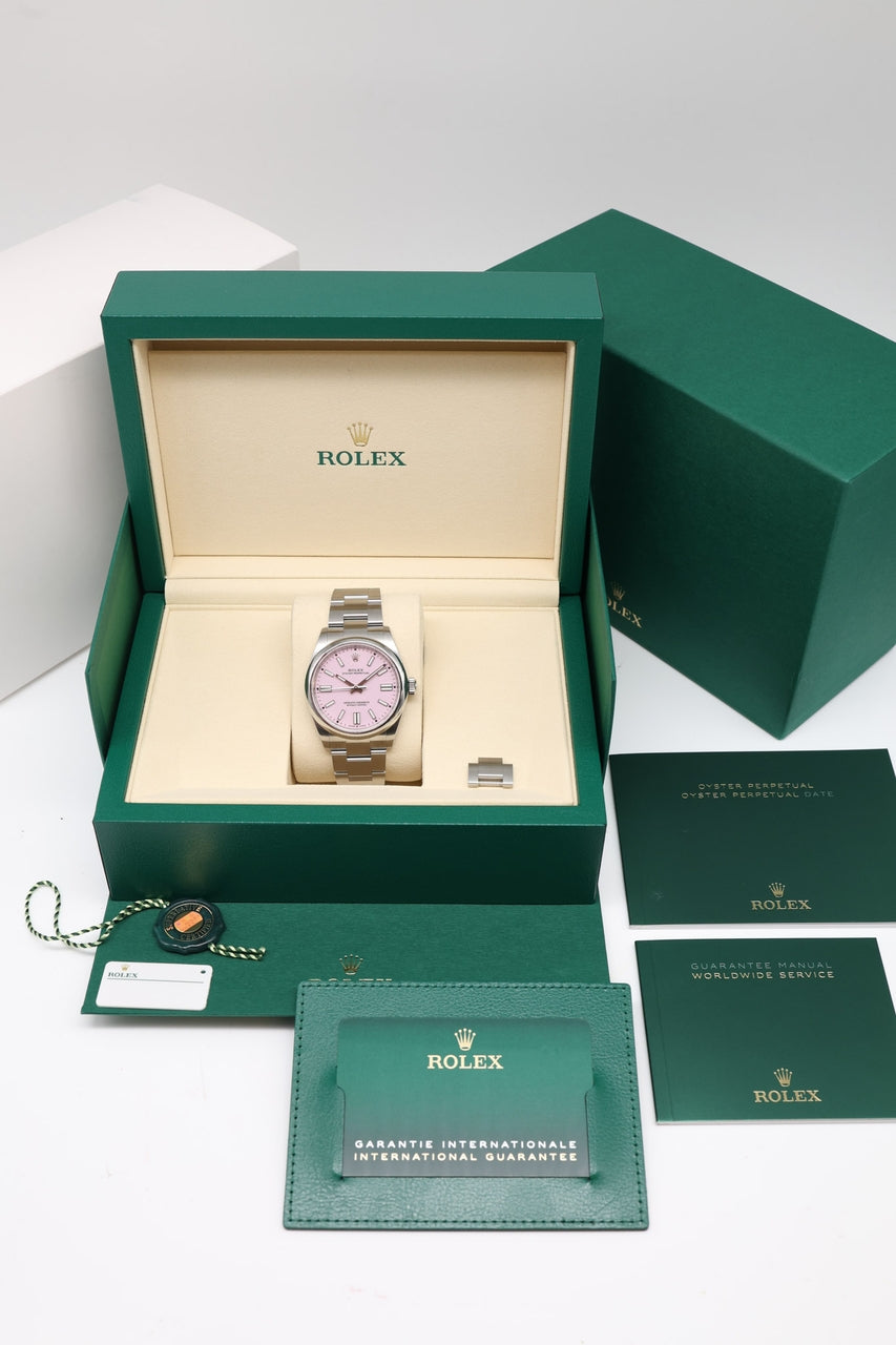 Rolex Oyster Perpetual 41 Automatik Herrenuhr "Candy Pink" 134300 - Papiere und oder Lieferumfang