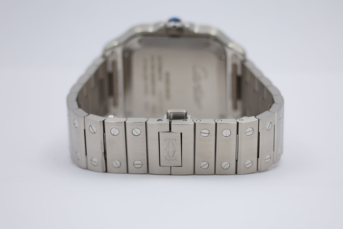Cartier Santos de Cartier Stahl Factory Diamantbesatz Automatik W4SA0005 Box + og. Papiere