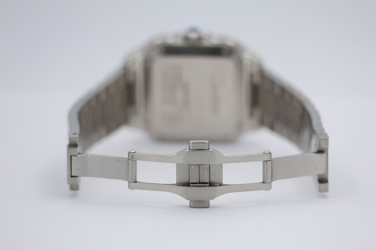 Cartier Santos de Cartier Stahl Factory Diamantbesatz Automatik W4SA0005 Box + og. Papiere