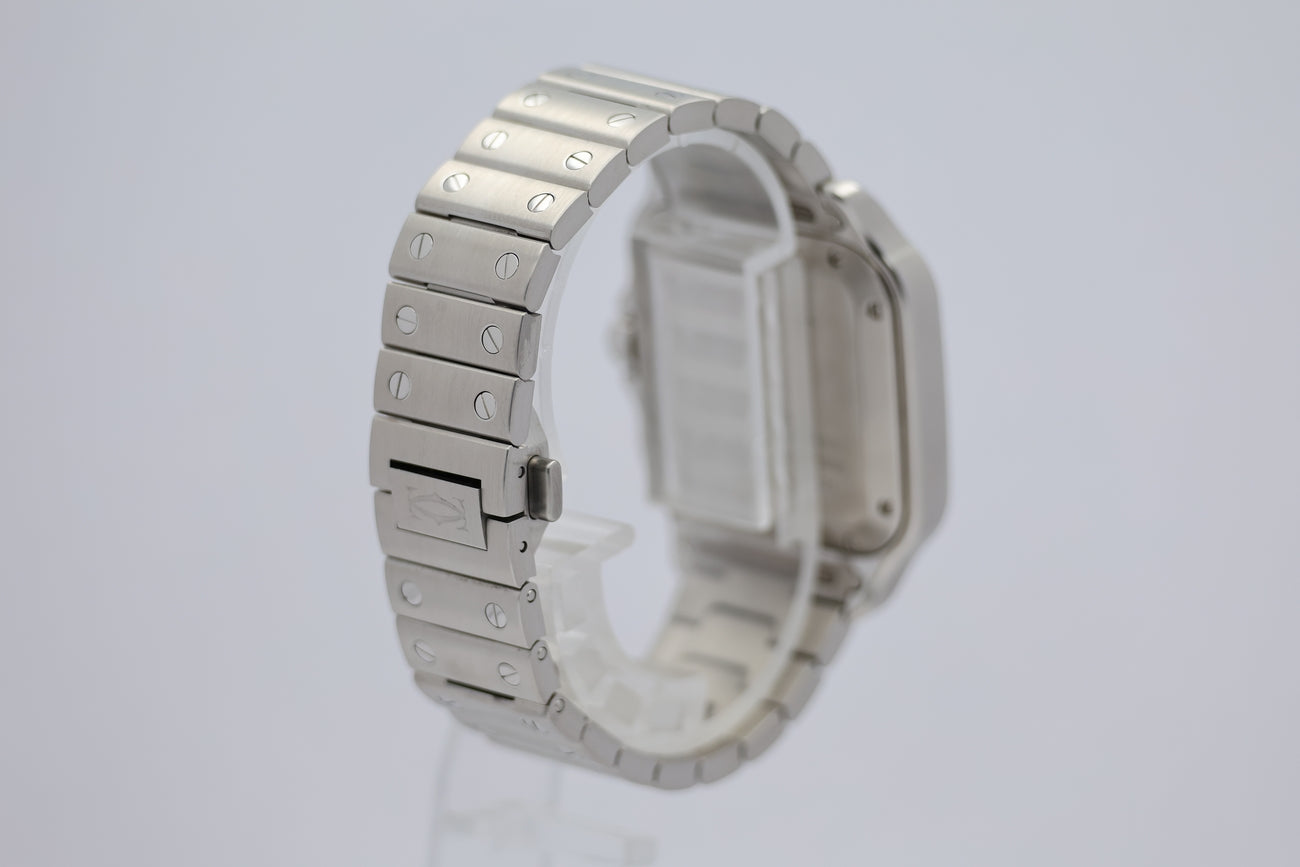 Cartier Santos de Cartier Stahl Factory Diamantbesatz Automatik W4SA0005 Box + og. Papiere