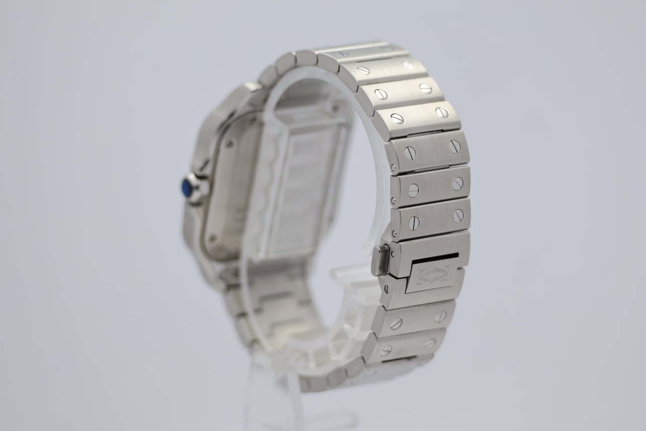 Cartier Santos de Cartier Stahl Factory Diamantbesatz Automatik W4SA0005 Box + og. Papiere