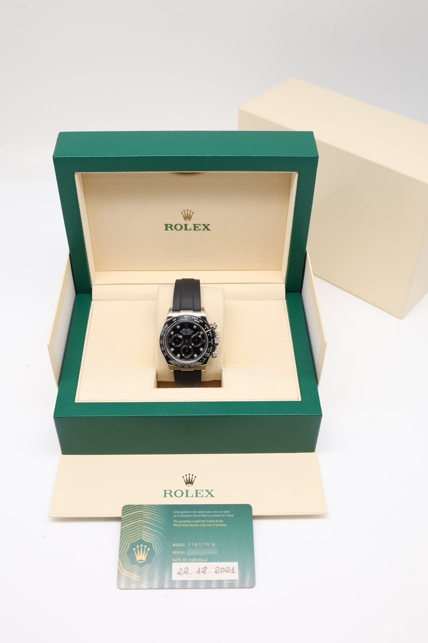 Rolex Daytona Oysterflex Diamond Weißgold 40mm 116519LN - Papiere und oder Lieferumfang