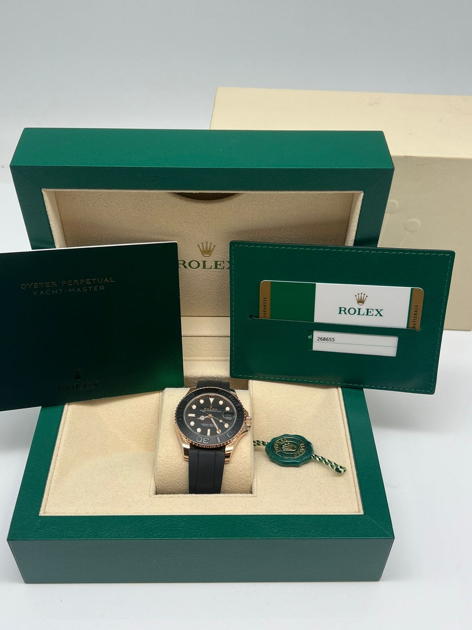 Rolex Yacht-Master Oysterflex 37mm Roségold Automatik 268655 - Papiere und oder Lieferumfang